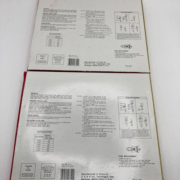 2 Pack Vintage Ultra Bright Christmas 100 Bulb Light Sets Blue Bulbs New In Box - Picture 4 of 5